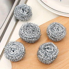 6pc Steel Wool Scrubbers for Kitchen Cleaning - Ideal for Pots Pans Dishes Sink