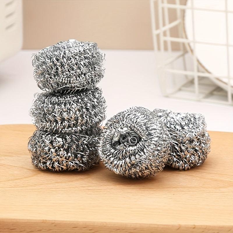 6pc Steel Wool Scrubbers for Kitchen Cleaning - Ideal for Pots Pans Dishes Sink