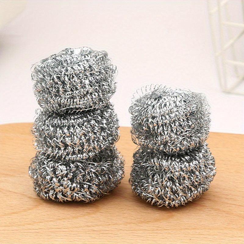 6pc Steel Wool Scrubbers for Kitchen Cleaning - Ideal for Pots Pans Dishes Sink