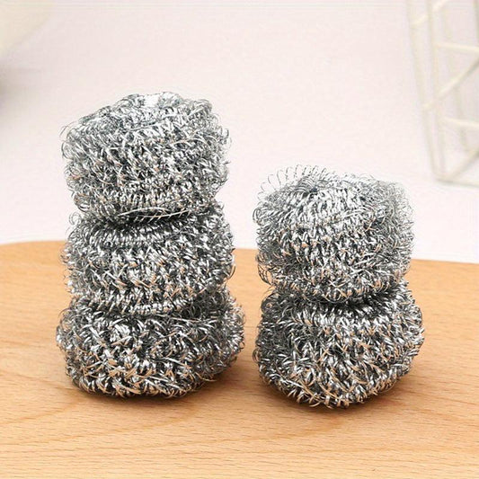 6pc Steel Wool Scrubbers for Kitchen Cleaning - Ideal for Pots Pans Dishes Sink