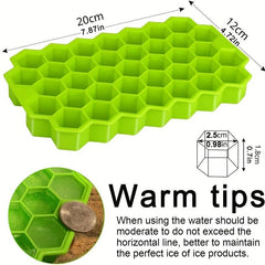 37-Cavity Honeycomb Ice Cube Trays Silicone Mold BPA-Free with Lid