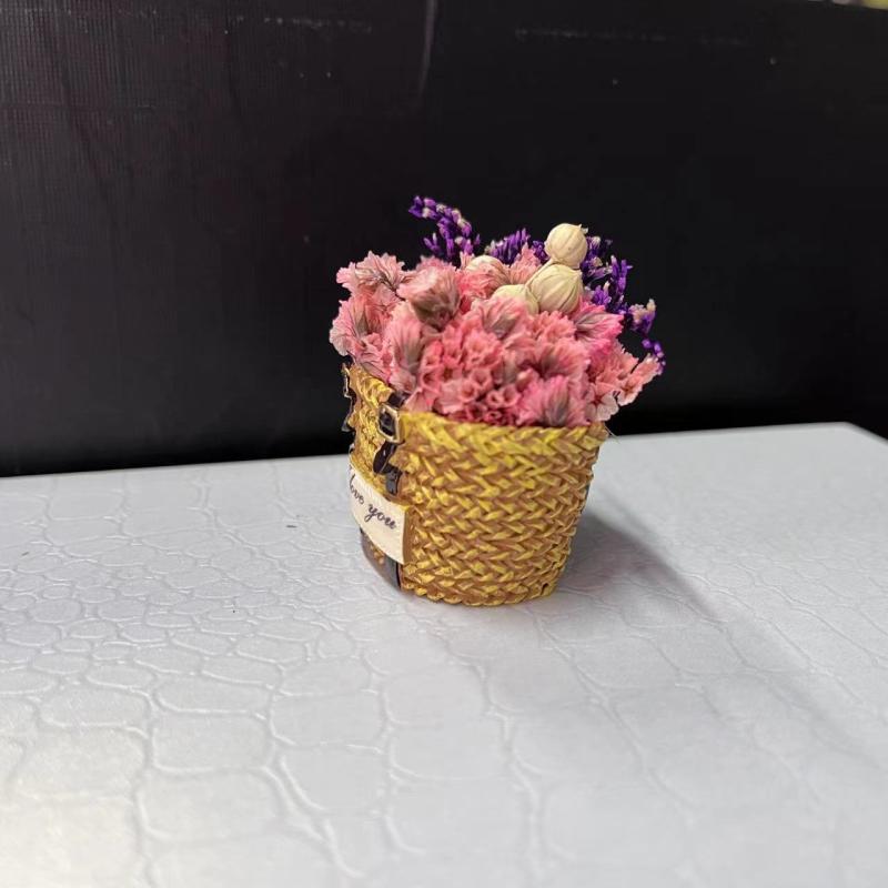3pcs Flower Basket Fridge Magnets Kitchen Decor Adhesive Refrigerator Stickers