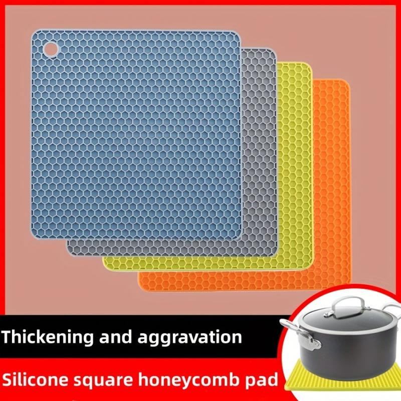 4pcs Silicone Potholder & Trivet Set Heat Resistant Anti-Scalding Mat