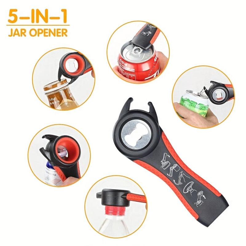 Multi-Functional Personalized Jar Opener for Kitchen Cans Bottles Wine Beer