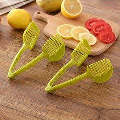 1pc Tomato Slicer Tool Lemon Cutter Holder Round Fruit Tongs