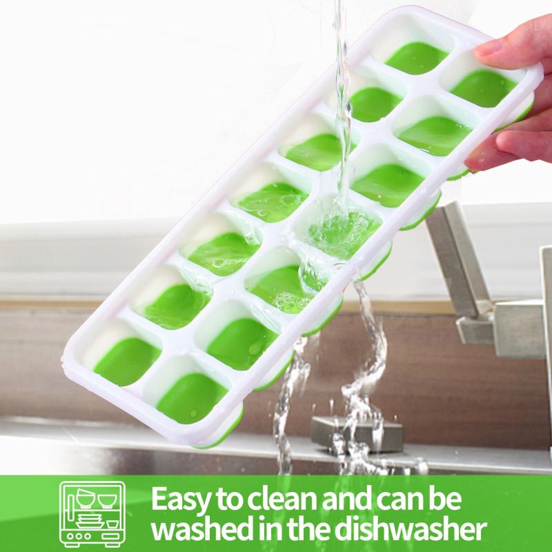 VEHHE Silicone Ice Cube Trays with Lid - 3 Pack