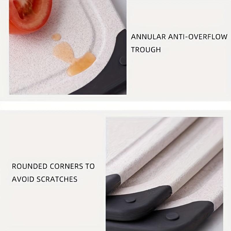 3pcs Plastic Cutting Board Set with Juice Groove & Easy Grip Handle