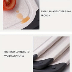 3pcs Plastic Cutting Board Set with Juice Groove & Easy Grip Handle