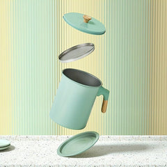 Stainless Steel Residue Filter Oiler Pot with Lid for Home Use