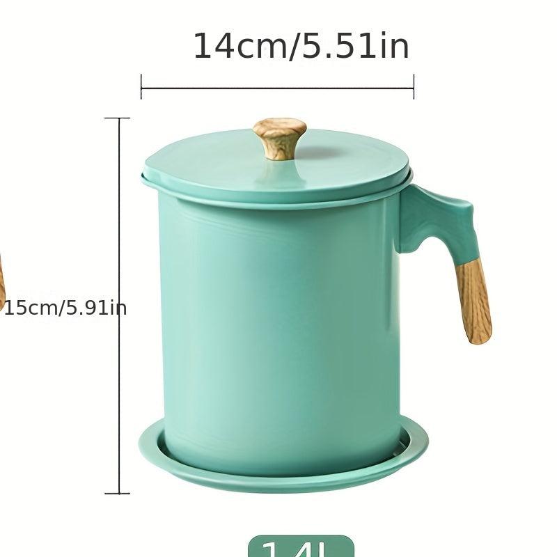 Stainless Steel Residue Filter Oiler Pot with Lid for Home Use