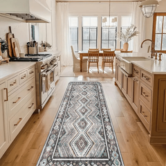 Geometric Pattern Kitchen Rugs Boho Absorbent Non Slip Cushioned Stain Resistant
