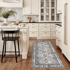 Geometric Pattern Kitchen Rugs Boho Absorbent Non Slip Cushioned Stain Resistant