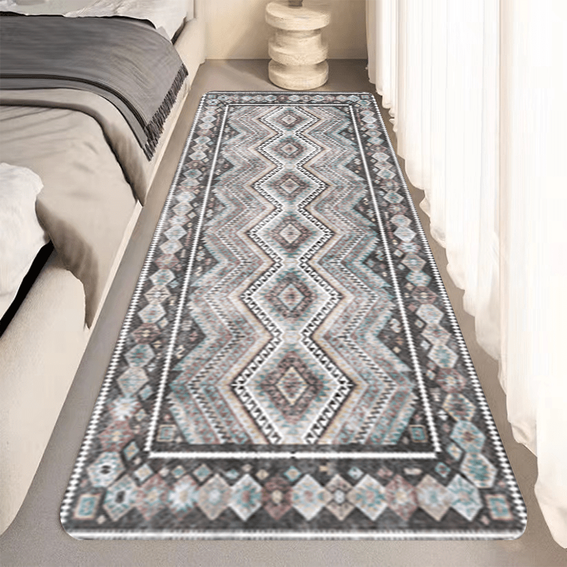 Geometric Pattern Kitchen Rugs Boho Absorbent Non Slip Cushioned Stain Resistant