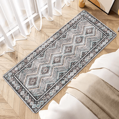 Geometric Pattern Kitchen Rugs Boho Absorbent Non Slip Cushioned Stain Resistant