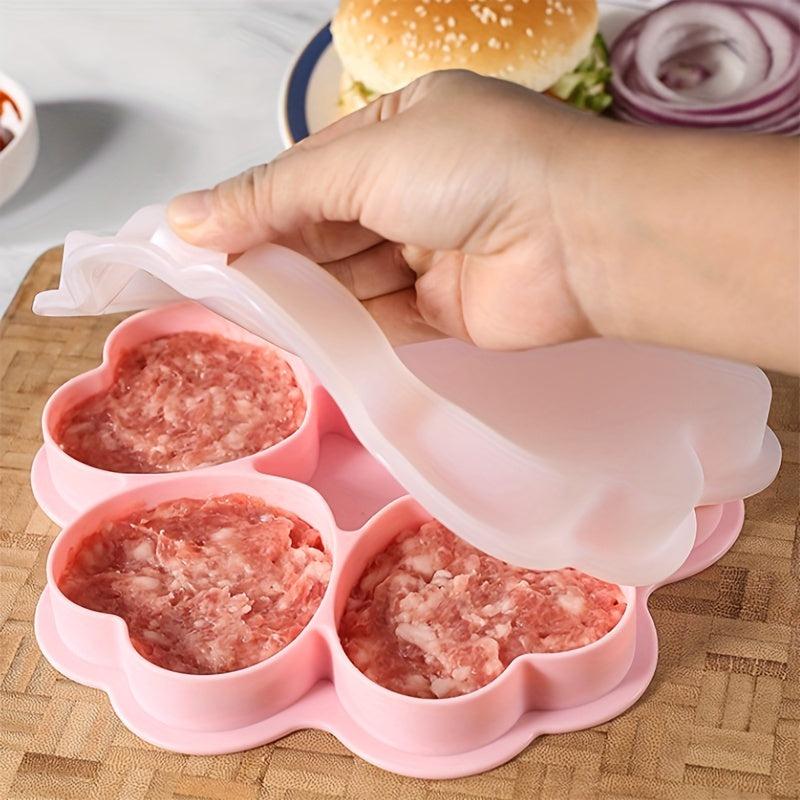 3pcs Burger Press & Freezer Container Heart Shape Meat Pie Mold