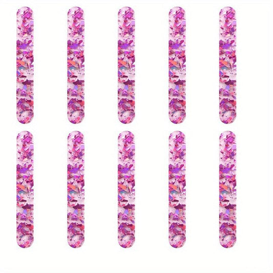 10pcs Reusable Sequin Acrylic Ice Cream Sticks for Homemade Ice Cream