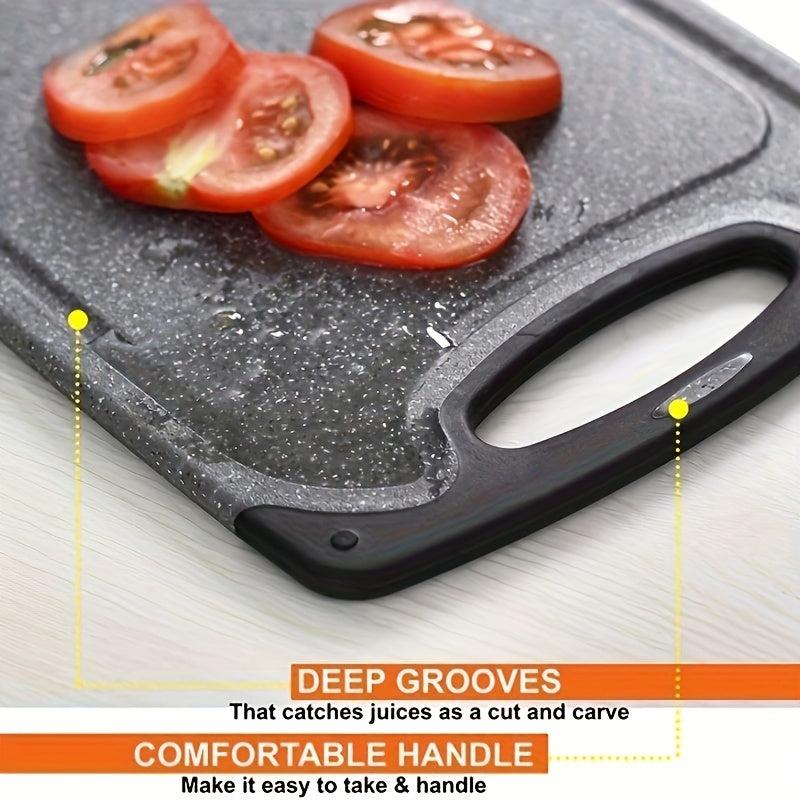 Kitchen Cutting Board Set Non Slip Feet Juice Groove Easy Grip Handle