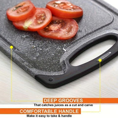 Kitchen Cutting Board Set Non Slip Feet Juice Groove Easy Grip Handle