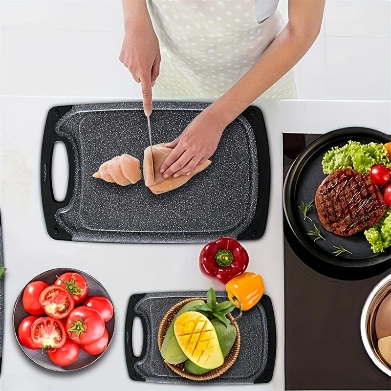Kitchen Cutting Board Set Non Slip Feet Juice Groove Easy Grip Handle