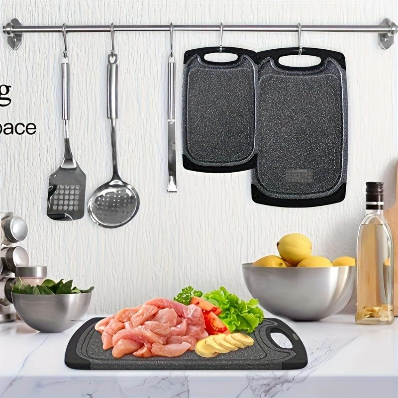 Kitchen Cutting Board Set Non Slip Feet Juice Groove Easy Grip Handle
