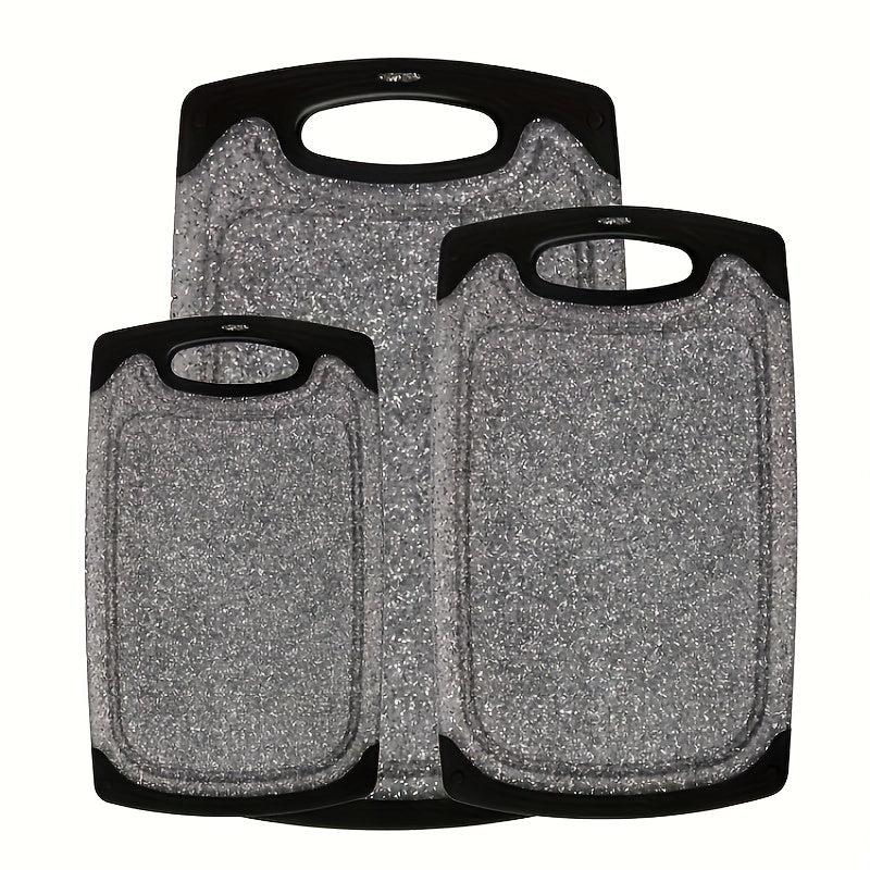 Kitchen Cutting Board Set Non Slip Feet Juice Groove Easy Grip Handle
