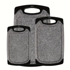 Kitchen Cutting Board Set Non Slip Feet Juice Groove Easy Grip Handle