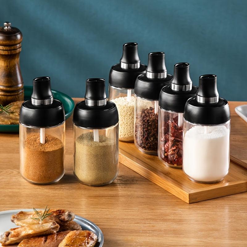 Glass Seasoning Jar Salt Pepper Container Storage
