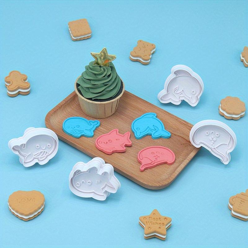 4pcs Ocean Animals Cookie Cutters Marine Life Fondant Mold Baking Tools
