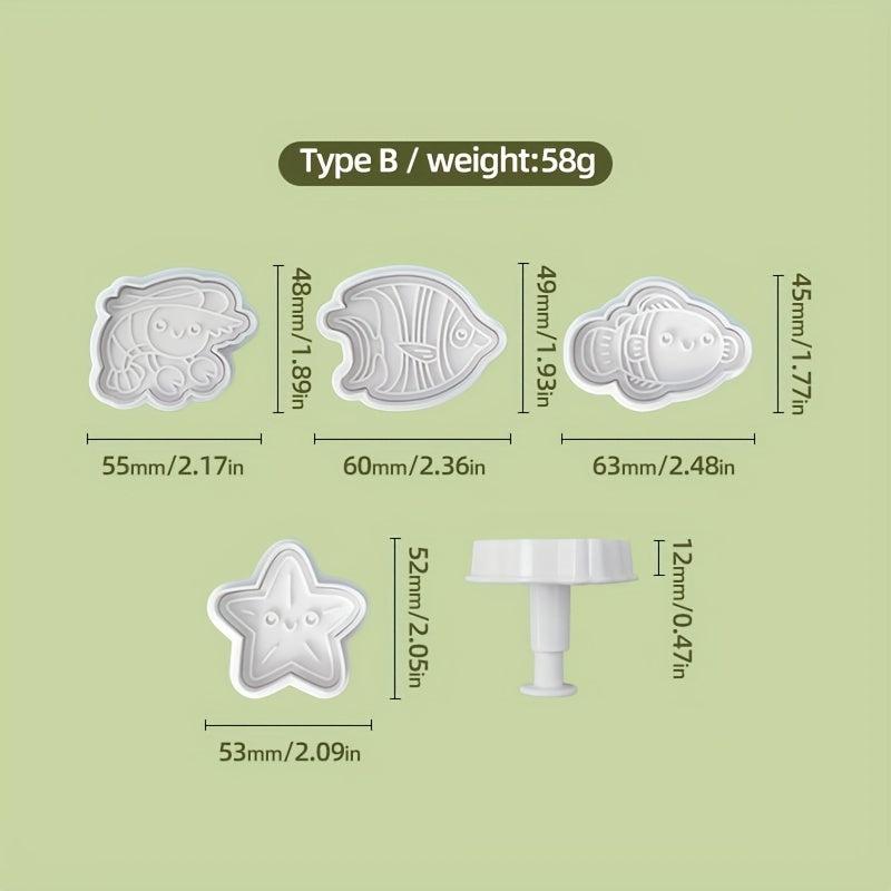 4pcs Ocean Animals Cookie Cutters Marine Life Fondant Mold Baking Tools