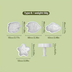 4pcs Ocean Animals Cookie Cutters Marine Life Fondant Mold Baking Tools