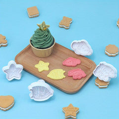 4pcs Ocean Animals Cookie Cutters Marine Life Fondant Mold Baking Tools
