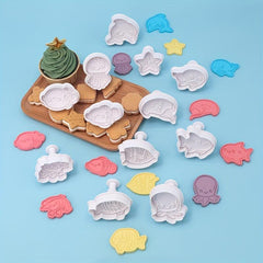 4pcs Ocean Animals Cookie Cutters Marine Life Fondant Mold Baking Tools