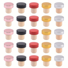 25pcs Reusable Wine Bottle Stopper Cork Craft Beverage Preservation Plug