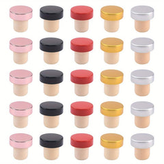 25pcs Reusable Wine Bottle Stopper Cork Craft Beverage Preservation Plug