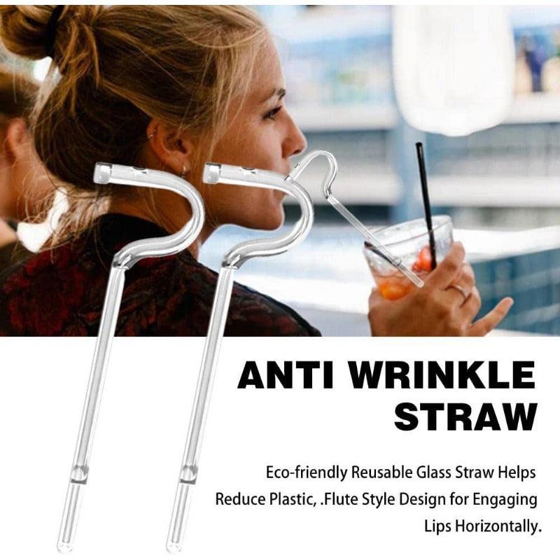 3pcs Anti Wrinkle Glass Straws Eco friendly Reusable Drinking Straw