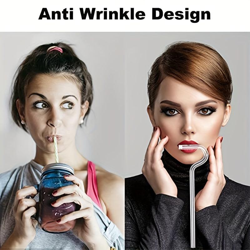 3pcs Anti Wrinkle Glass Straws Eco friendly Reusable Drinking Straw