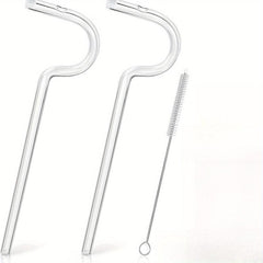 3pcs Anti Wrinkle Glass Straws Eco friendly Reusable Drinking Straw