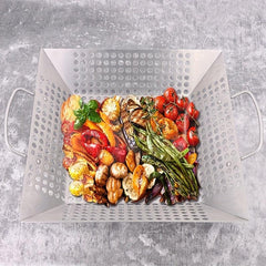 Stainless Steel BBQ Basket With Handles 35x56x30 - Non-stick BBQ Tray