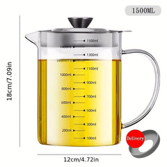 1500ml Glass Kitchen Pot Olive Bottle Soy Sauce Vinegar Container