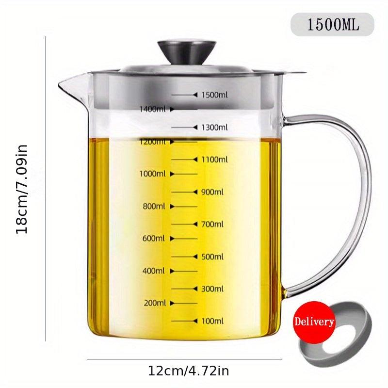 1500ml Glass Kitchen Pot Olive Bottle Soy Sauce Vinegar Container