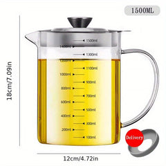 1500ml Glass Kitchen Pot Olive Bottle Soy Sauce Vinegar Container
