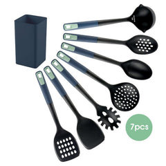 7pcs Nylon Cooking Utensils Set in Storage Bucket Heat Resistant Spatulas Spoons