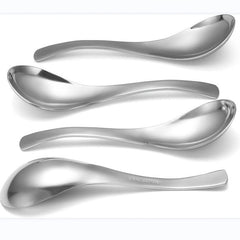 6pcs Heavy Stainless Steel Soup Spoons, Household Table & Dessert Spoons
