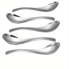 6pcs Heavy Stainless Steel Soup Spoons, Household Table & Dessert Spoons