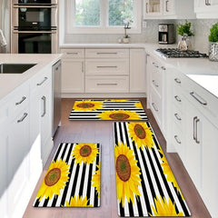 Waterproof Sunflower Kitchen Runner Rug 38x58cm Halloween Christmas Decor