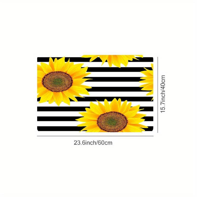 Waterproof Sunflower Kitchen Runner Rug 38x58cm Halloween Christmas Decor