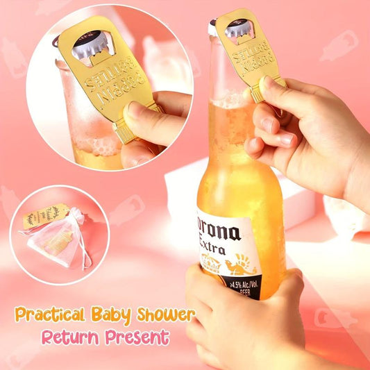 16Pcs Baby Shower Bottle Openers with Organza Bags & Thank You Tags