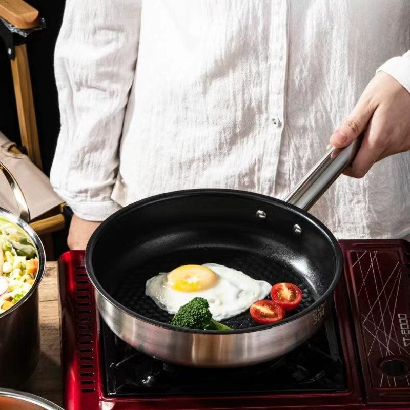 304 Stainless Steel Non Stick Frying Pan with Handle