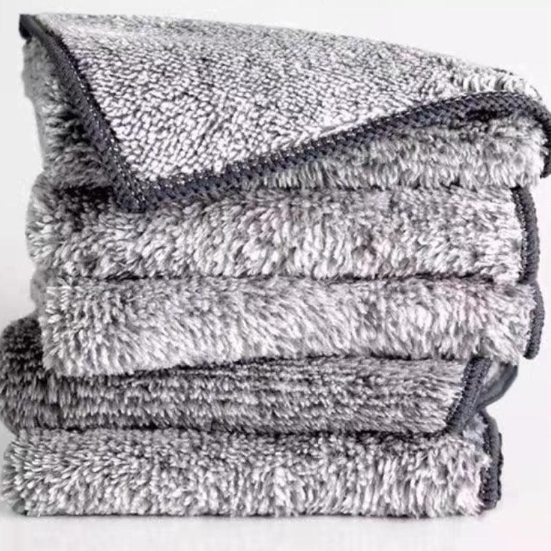 5pcs Bamboo Charcoal Dish Cloth Square Dish Towels