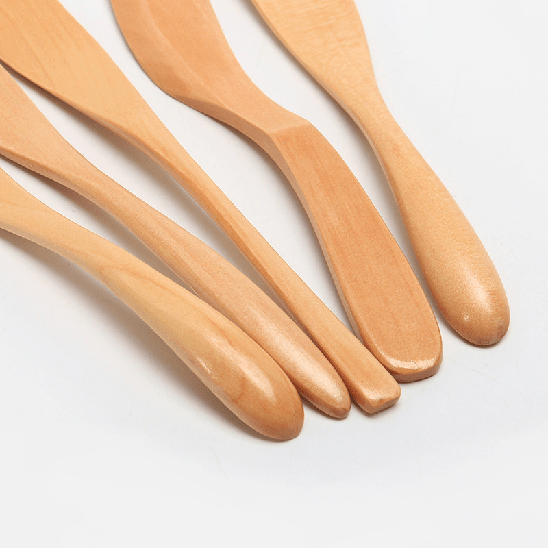 5pcs Butter Cheese Knives Wooden Spreaders Jam Sandwich Condiment Spatulas